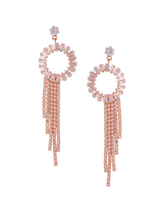 NVR Gold toned contemporary Drop Earrings