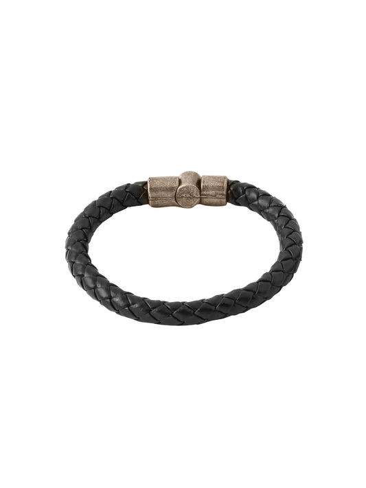 NVR Men Black leather wraparound bracelet