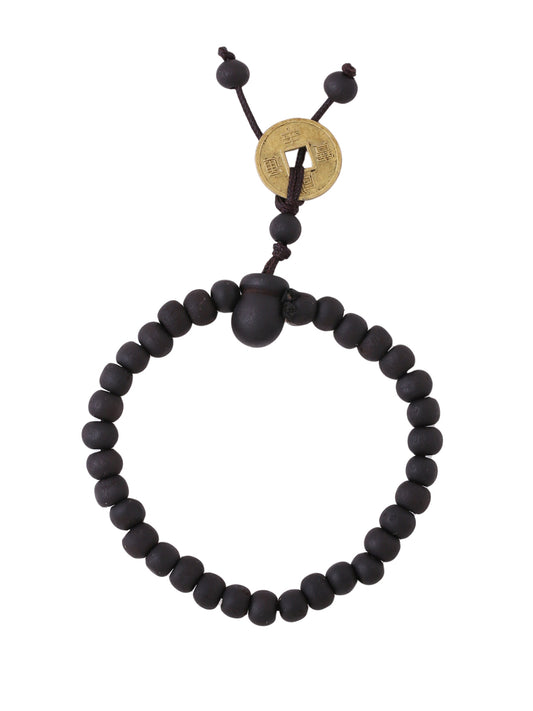 NVR unisex black beads adjustable bracelet