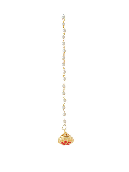 NVR Gold Plated Kundan Borla Maang Tika