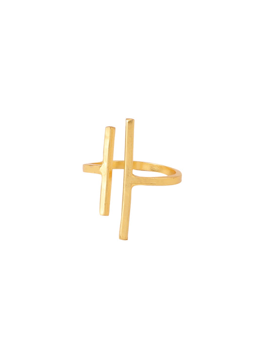 NVR Women Gold Plated Finger Ring