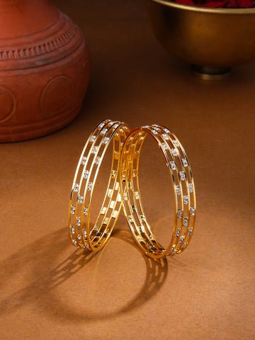 NVR Set of 2 CZ Studded Bangles