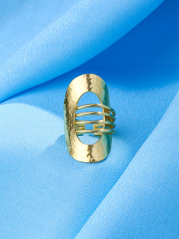 NVR Women Gold Plated Finger Ring